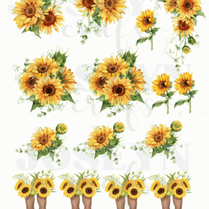 Calcomanía hidrotransferible – Girasoles006–7 COD252-3