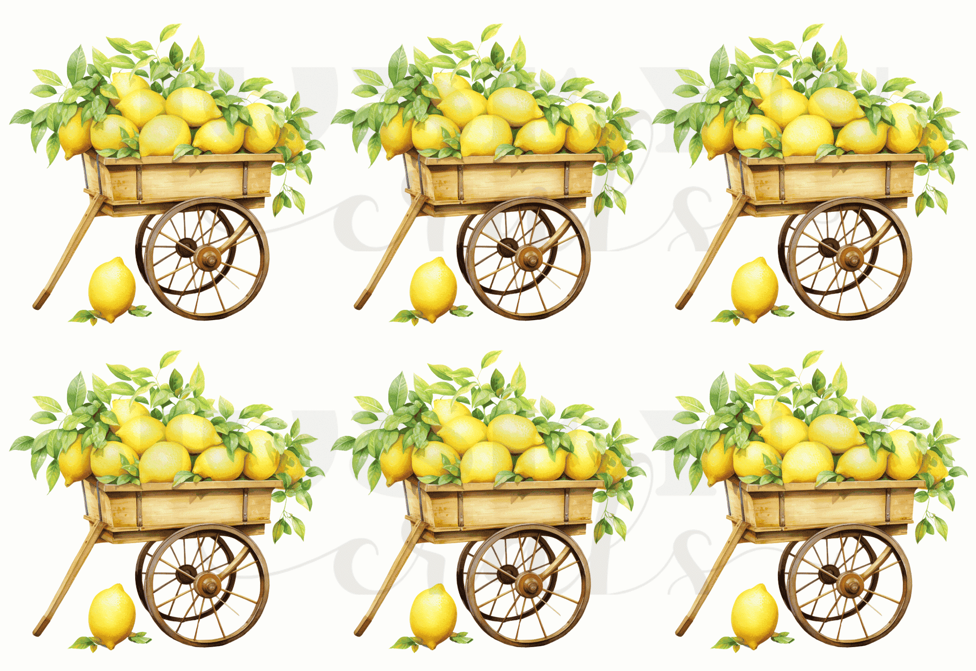 Calcomania Textil- Carretilla Limones