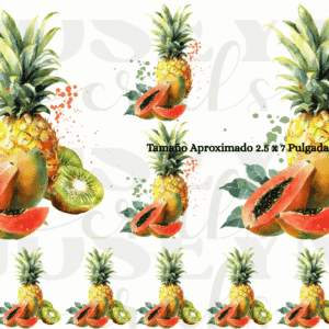 Calcomanias Piña y Lechoza en Dtf